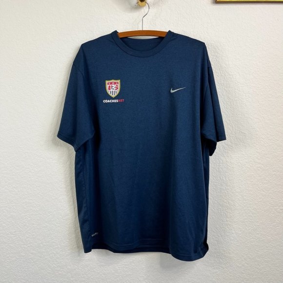 Nike Dry Fit Coaches Net Quick Dry Swoosh Tee - Picture 1 of 8